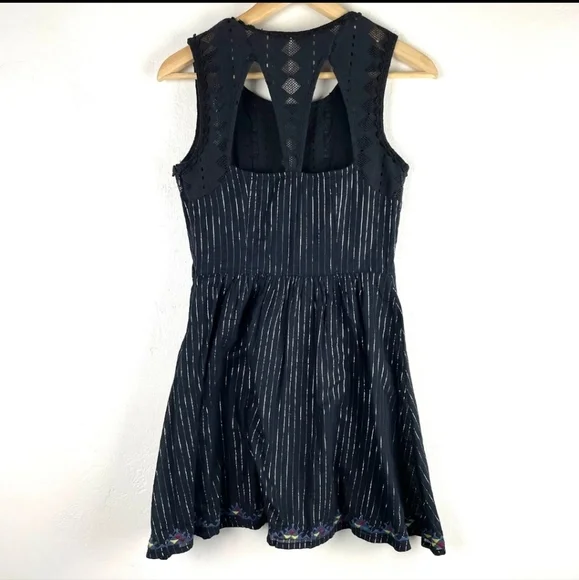 Free People Water Lily Mini Skater Dress Black Size 0 - Picture 7 of 10